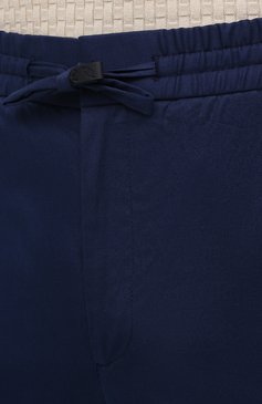 Мужские хлопковые брюки BRIONI темно-синего цвета, арт. RPM20L/P0009/NEW SIDNEY | Фото 5 (Длина (брюки, джинсы): Стандартные; Случай: Повседневный; Региональные ограничения белый список (Axapta Mercury): RU; Материал внешний: Хлопок; Стили: Кэжуэл)