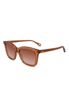 Женские солнцезащитные очки CHLOÉ коричневого цвета, арт. CH0079S | Фото 1 (Тип очков: С/з; Очки форма: Квадратные; Оптика Гендер: оптика-женское)