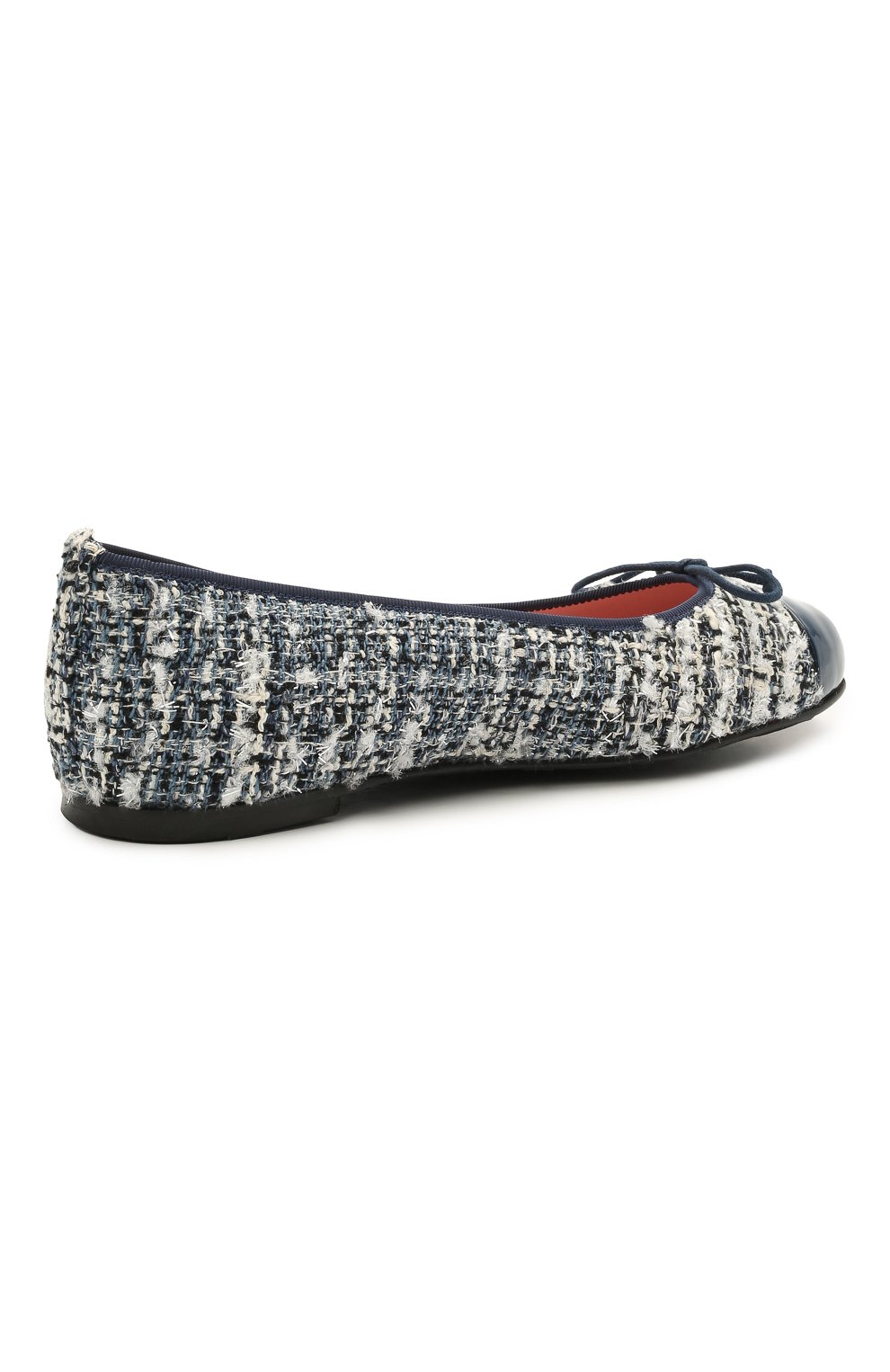 Детские балетки PRETTY BALLERINAS синего цвета, арт. 48.805/SHADE | Фото 3 (Материал внешний: Текстиль; Материал внутренний: Натуральная кожа; Региональные ограничения белый список (Axapta Mercury): RU; Девочки-школьная форма: Классическая обувь)