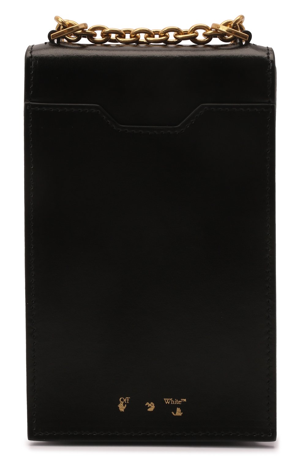 Кожаный чехол jitney для iphone OFF-WHITE черного цвета, арт. 0WNV006S22LEA001 | Фото 5 (Женское Кросс-КТ: Кожа iPhone; Материал: Натуральная кожа)