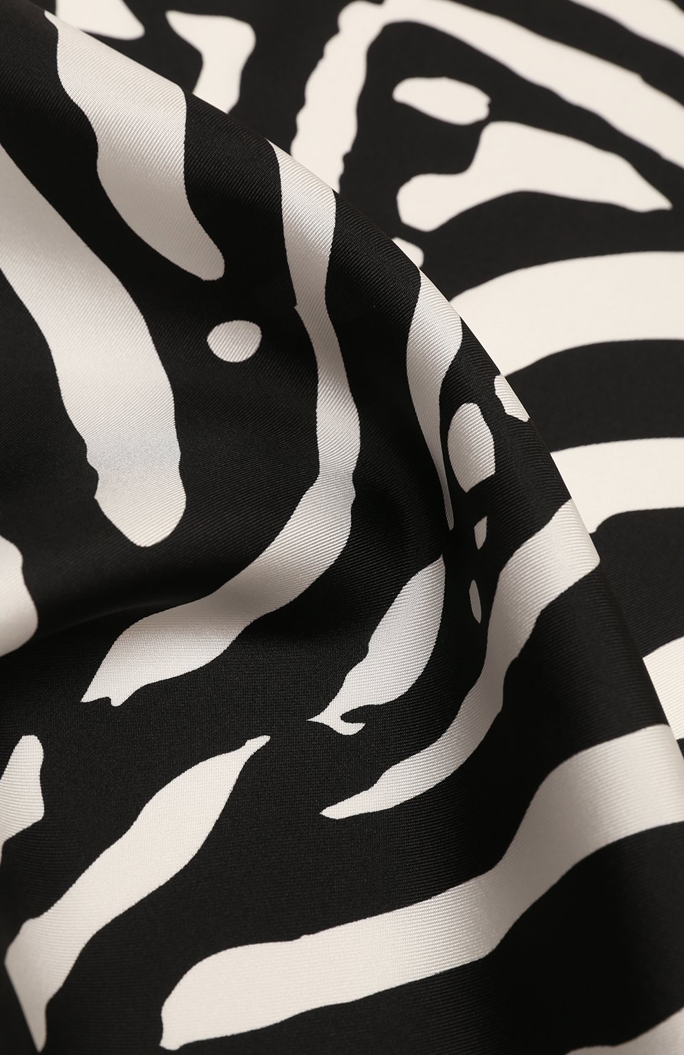 Женский шелковый платок DOLCE & GABBANA черно-белого цвета, арт. FN093R/GDA0U | Фото 5 (Материал: Текстиль, Шелк)