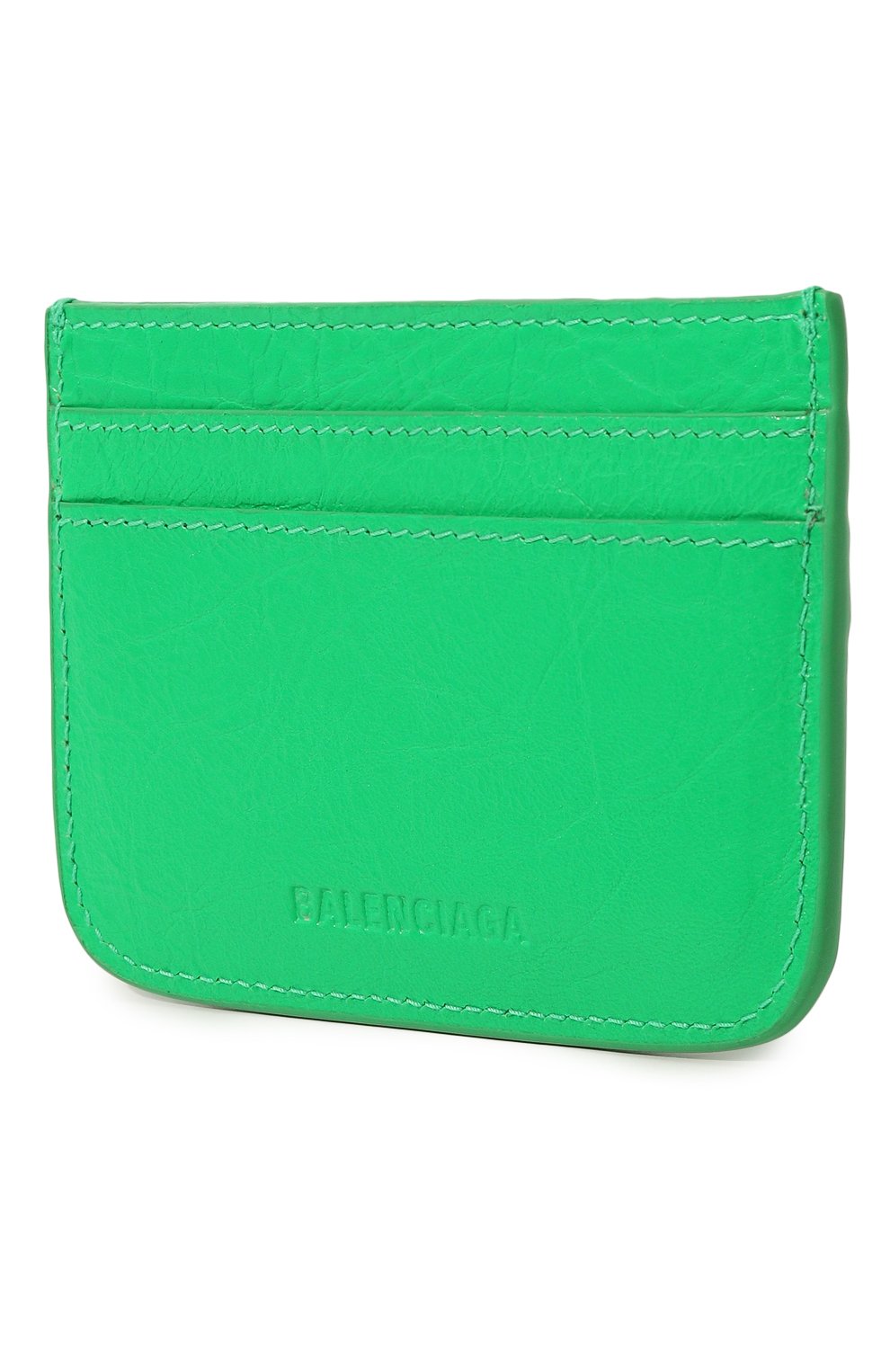 Женский кожаный футляр для кредитных карт le cagole BALENCIAGA зеленого цвета, арт. 715193 1VG9Y | Фото 2 (Материал: Натуральная кожа; Материал сплава: Проставлено; Нос: Не проставлено)