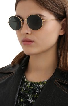 Женские солнцезащитные очки RAY-BAN золотого цвета, арт. 3594-901371 | Фото 2 (Региональные ограничения белый список (Axapta Mercury): RU; Тип очков: С/з; Очки форма: Овальные)