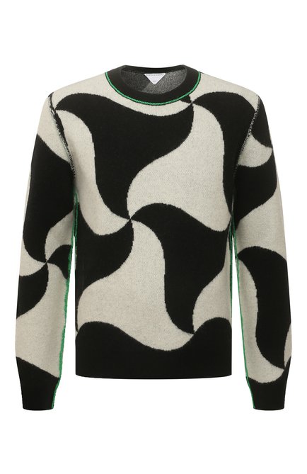 Мужской шерстяной свитер BOTTEGA VENETA черно-белого цвета по цене 115500 руб., арт. 692462/V1T90 | Фото 1