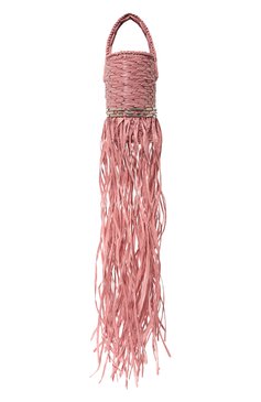 Женская сумка-корзинка SEYANA светло-розового цвета, арт. СУМКА01 | Фото 4 (Сумки-технические: Сумки top-handle; Материал: Растительное волокно; Ремень/цепочка: На ремешке; Размер: small)