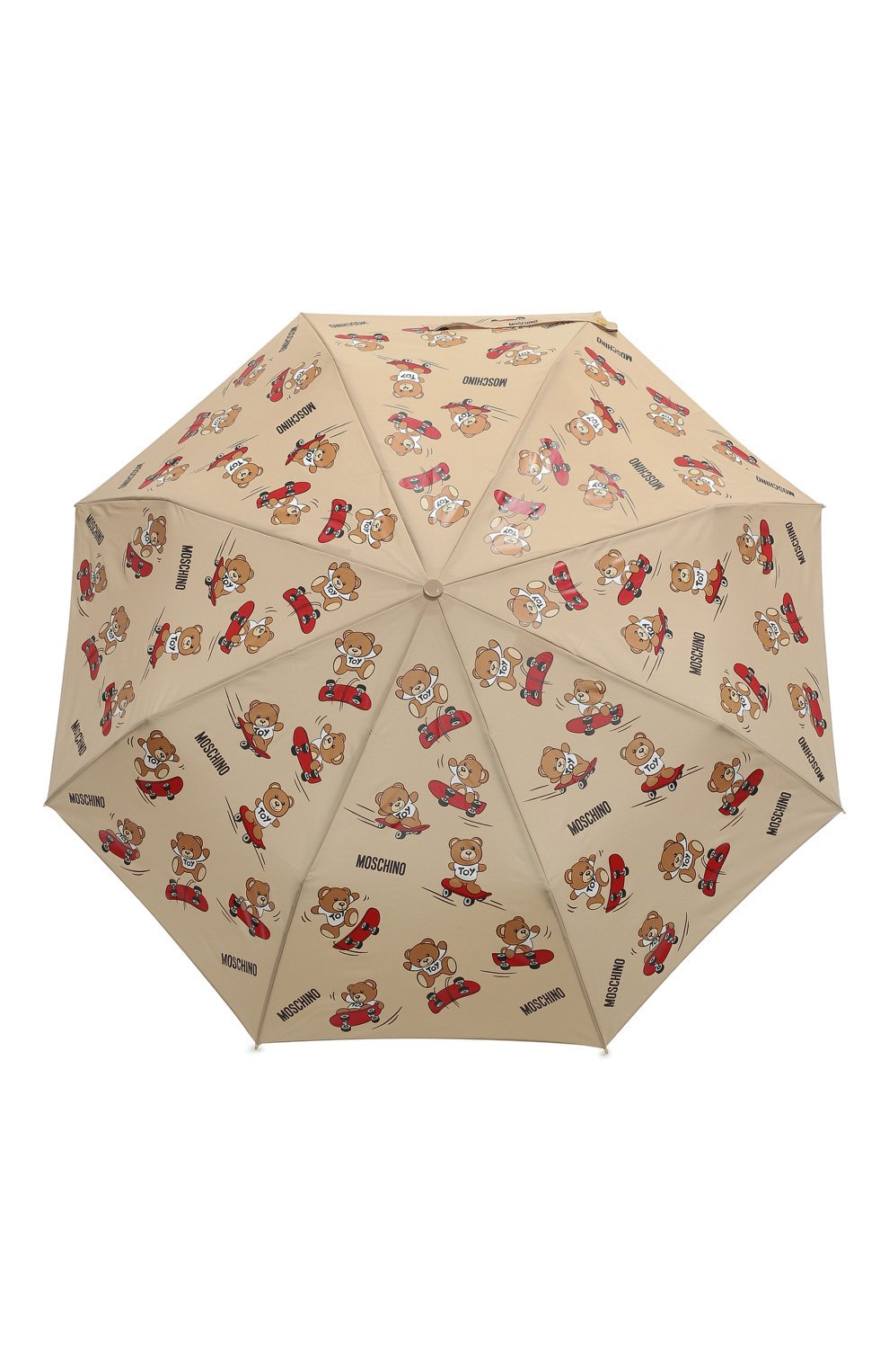 Женский складной зонт MOSCHINO бежевого цвета, арт. 8340-0PENCL0SED | Фото 1 (Материал: Текстиль, Синтетический материал, Металл)