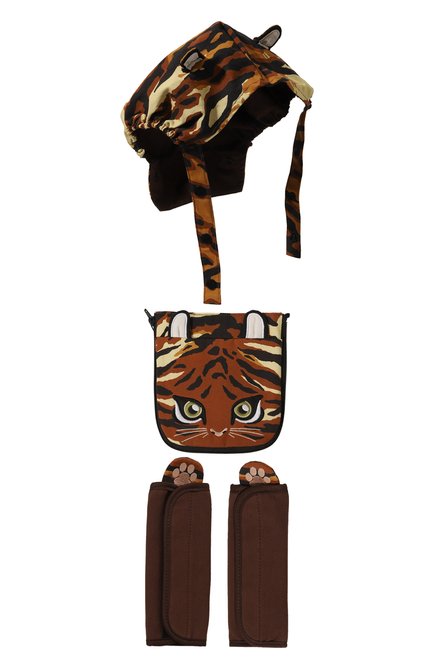 Детского комплект декоративных накладок на рюкзак-перенос ку DOLCE & GABBANA коричневого цвета, арт. LCJA09/G7QUA | Фото 1 (Материал: Текстиль, Хлопок; Статус проверки: Проверена категория, Проверено)
