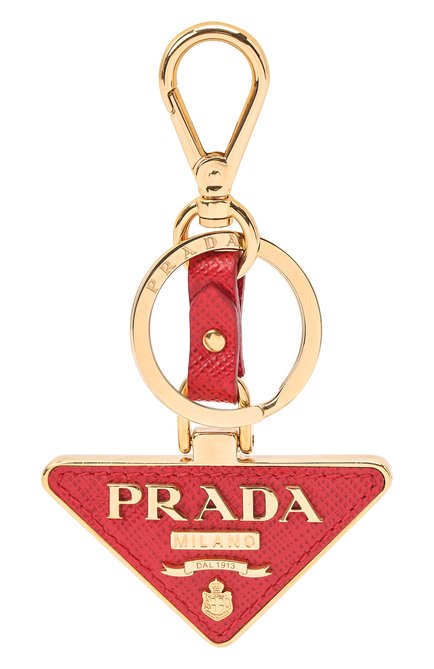 Женский брелок для ключей PRADA красного цвета, арт. 1PP128-053-F068Z | Фото 1 (Материал: Металл, Натуральная кожа)