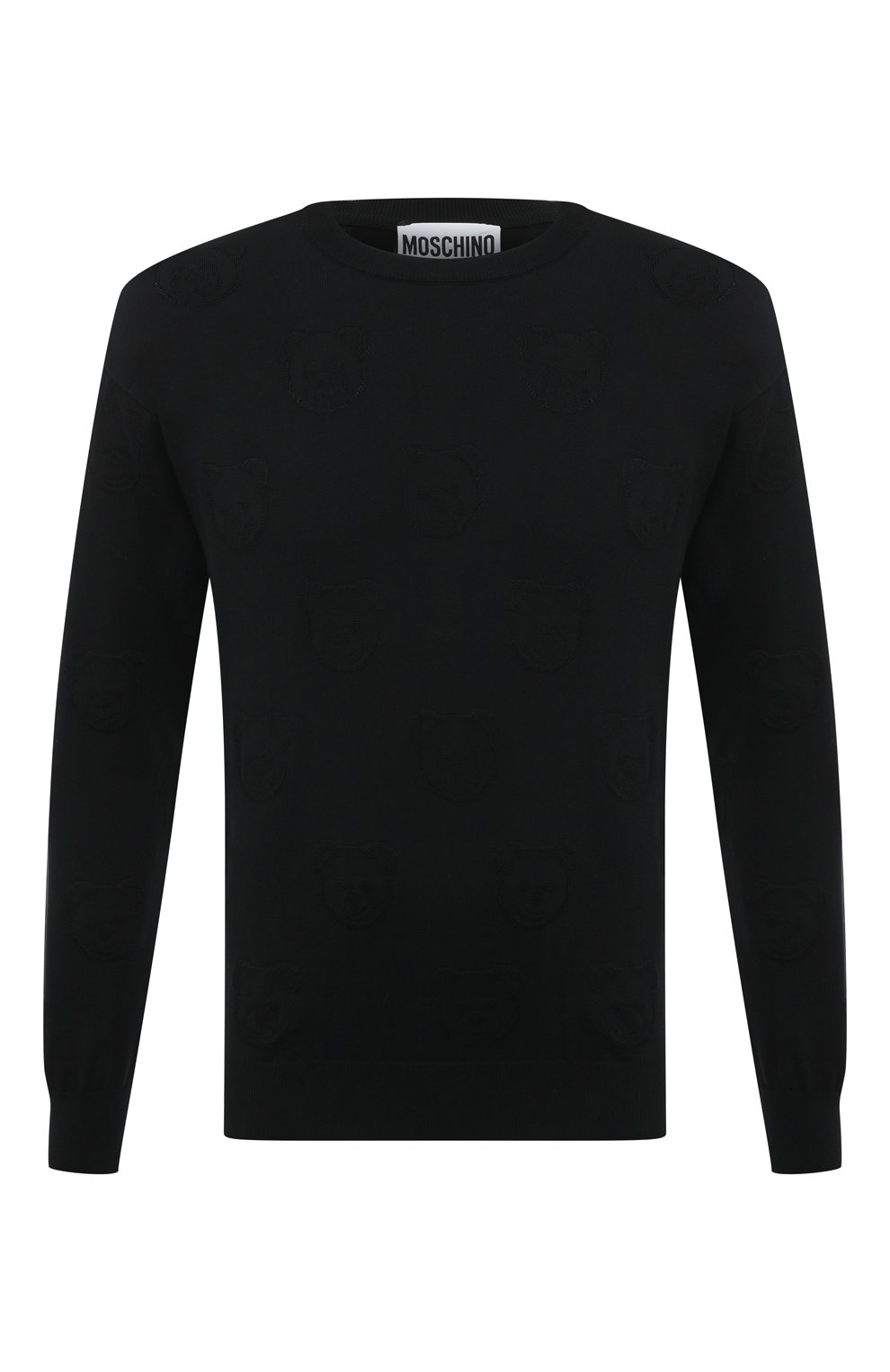 Хлопковый пуловер Moschino черного цвета