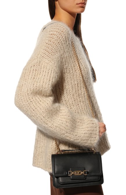 Женская сумка heather mini MICHAEL MICHAEL KORS черного цвета, арт. 32S2G7HC0L | Фото 2 (Размер: mini; Ремень/цепочка: На ремешке; Материал: Натуральная кожа; Сумки-технические: Сумки через плечо)