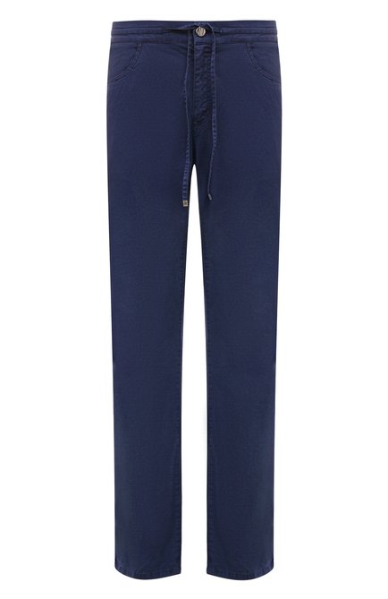 Мужские хлопковые брюки ZILLI темно-синего цвета, арт. J5T001M0480VZM000 | Фото 1 (Материал внешний: Хлопок; Длина (брюки, джинсы): Стандартные; Драгоценные камни: Проставлено; Материал сплава: Проставлено)