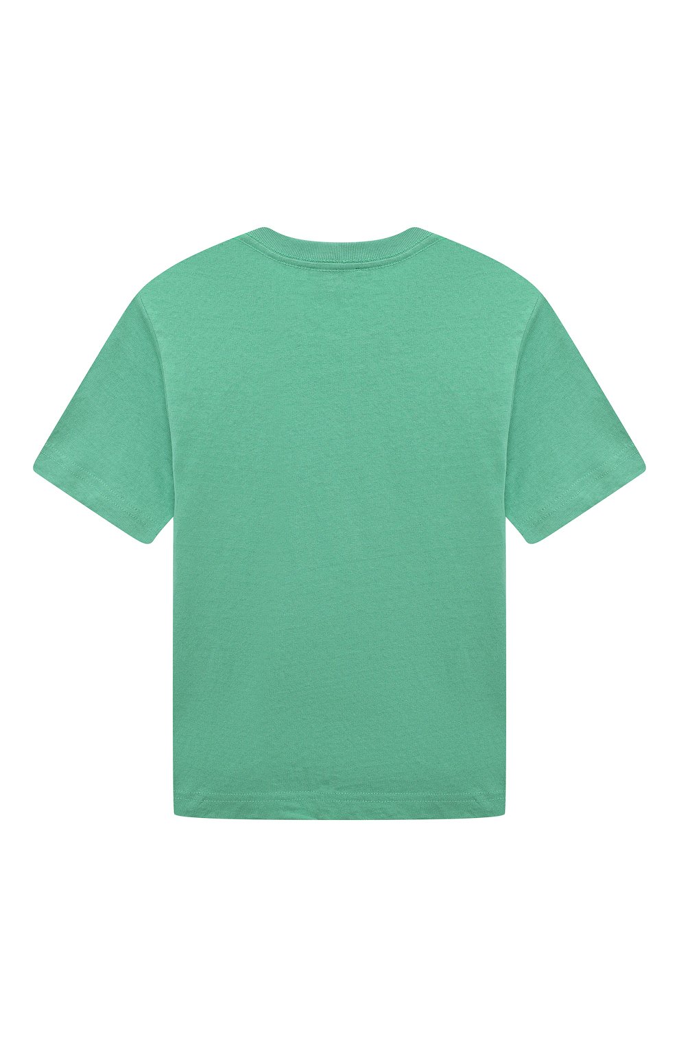Детская хлопковая футболка DIESEL зеленого цвета, арт. J01126/0EFAN | Фото 2 (Рукава: Короткие; Материал сплава: Проставлено; Нос: Не проставлено; Материал внешний: Хлопок; Мальчики Кросс-КТ: Футболка-одежда; Драгоценные камни: Проставлено)