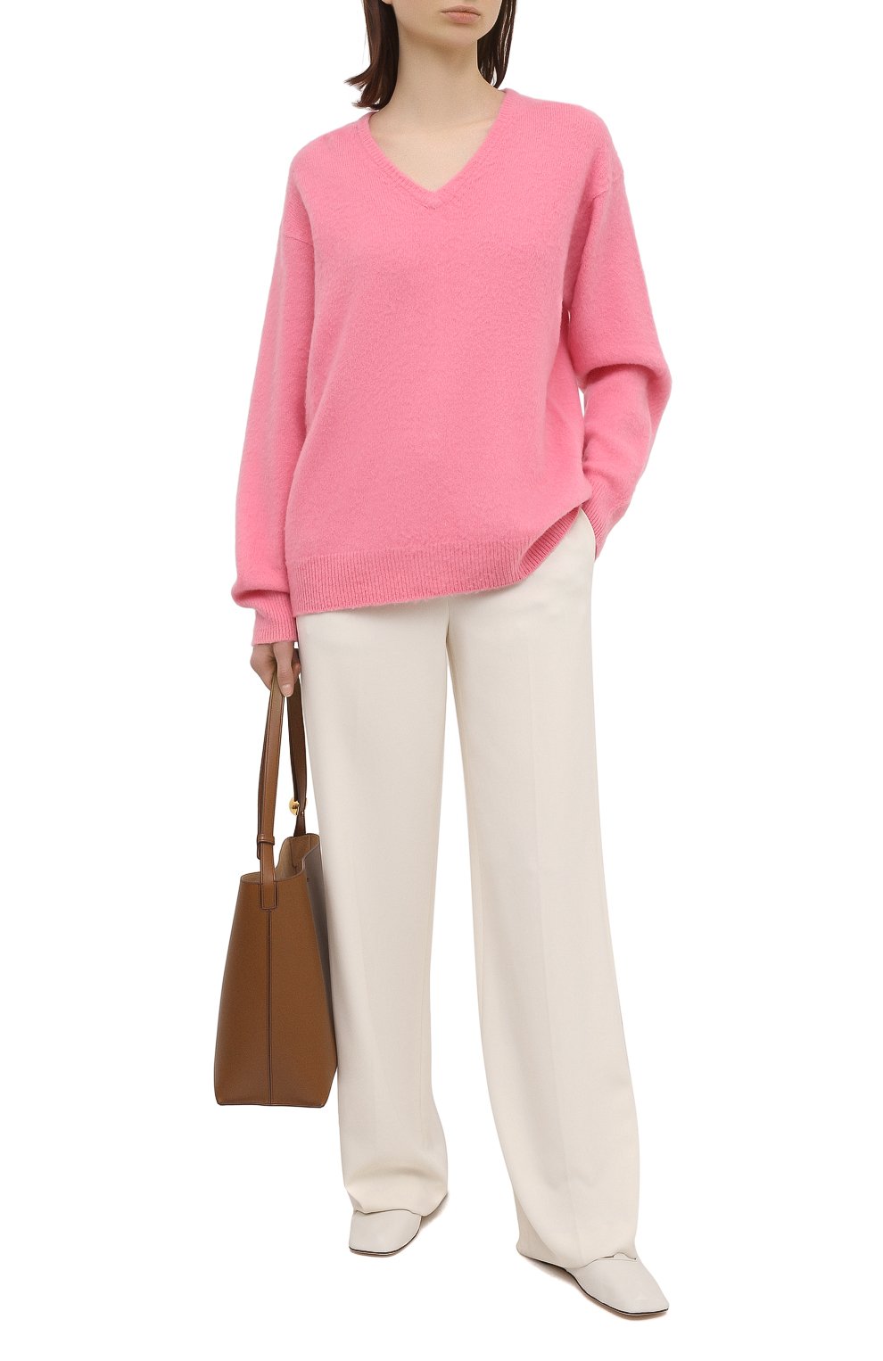 Женский кашемировый пуловер TOM FORD розового цвета, арт. MAK1049-YAX293 | Фото 2 (Материал внешний: Шерсть, Кашемир; Рукава: Длинные; Длина (для топов): Стандартные; Региональные ограничения белый список (Axapta Mercury): RU; Стили: Классический; Женское Кросс-КТ: Пуловер-одежда)