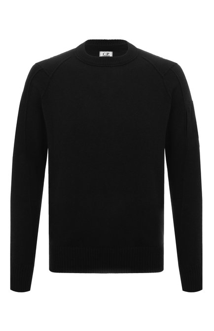 Мужской шерстяной свитер C.P. COMPANY черного цвета по цене 34200 руб., арт. 15CMKN087A005504A | Фото 1