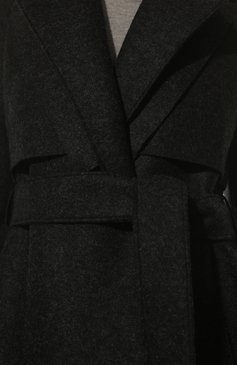 Женское шерстяное пальто HARRIS WHARF LONDON темно-серого цвета, арт. A1129MLK | Фото 5 (Материал внешний: Шерсть; Рукава: Длинные; Материал сплава: Проставлено; Длина (верхняя одежда): Длинные; Драгоценные камни: Проставлено; 1-2-бортные: Двубортные; Стили: Кэжуэл)