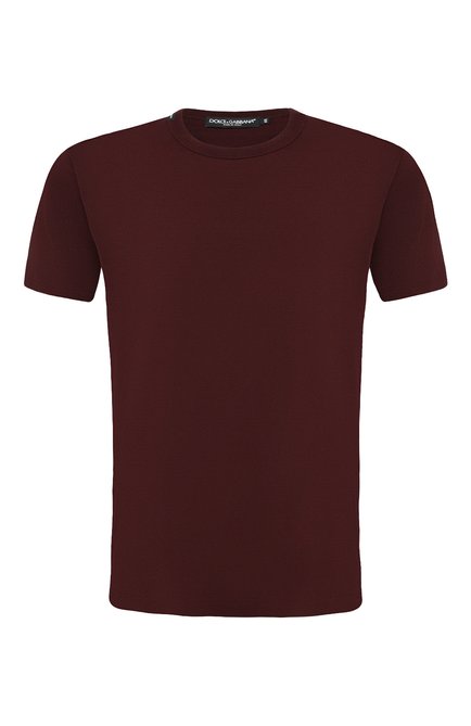 Мужская хлопковая футболка DOLCE & GABBANA бордового цвета по цене 27550 руб., арт. G8JX7T/FU7EQ | Фото 1