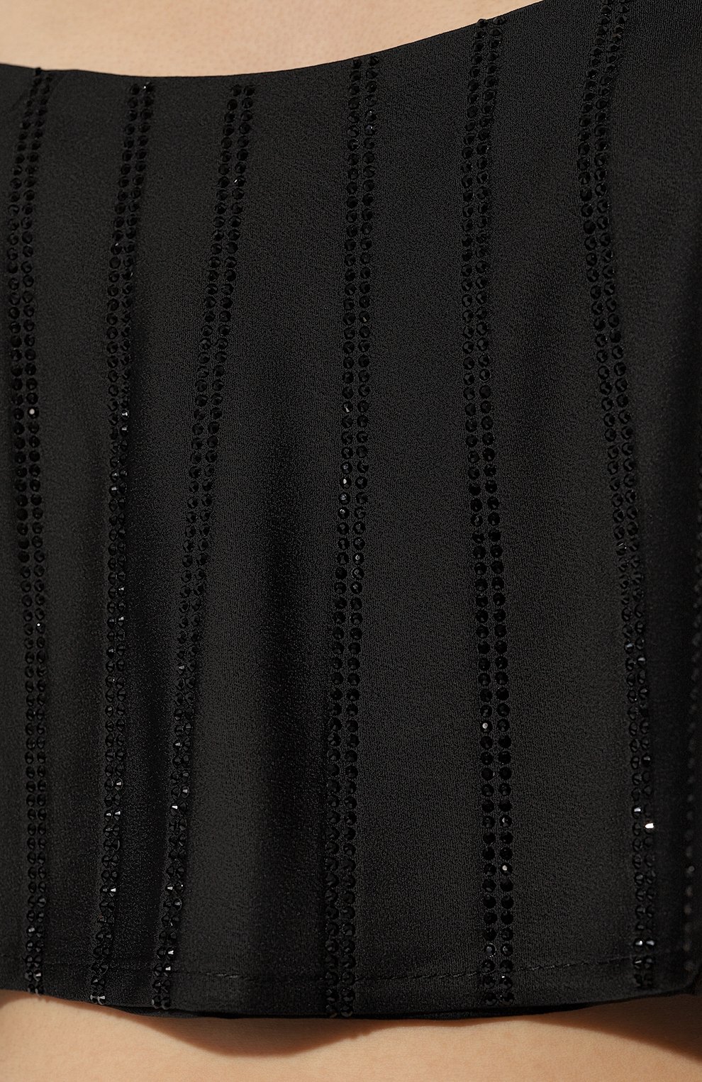 Женский топ FILLES A PAPA черного цвета, арт. LISA | Фото 5 (Рукава: На бретелях; Материал внешний: Синтетический материал; Материал сплава: Проставлено; Драгоценные камни: Проставлено; Длина (для топов): Укороченные)