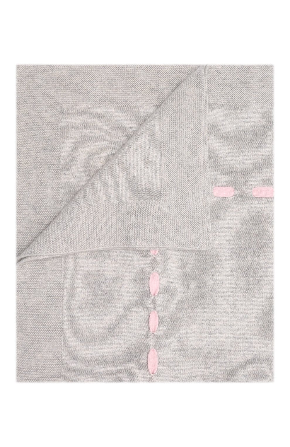Детского кашемировое одеяло BABY T серого цвета, арт. 21AIC872C0 | Фото 1 (Материал: Текстиль, Кашемир, Шерсть)