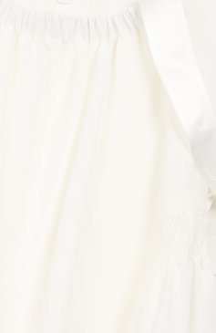 Детское шелковое платье CHLOÉ белого цвета, арт. C12731/6A-12A | Фото 3 (Материал внешний: Шелк; Случай: Вечерний; Материал внутренний: Не назначено; Рукава: Короткие; Материал сплава: Проставлено; Девочки Кросс-КТ: Платье-одежда; Драгоценные камни: Проставлено; Материал подклада: Вискоза; Статус проверки: Проверена категория; Ростовка одежда: 6 лет | 116 см, 8 лет | 128 см, 10 - 11 лет | 140 - 146см, 12 лет | 152 см)