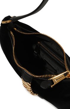 Женская сумка moschino belts MOSCHINO черного цвета, арт. A7512/8211 | Фото 5 (Сумки-технические: Сумки top-handle; Р азмер: medium; Материал сплава: Проставлено; Ремень/цепочка: На ремешке; Материал: Текстиль; Драгоценные камни: Проставлено)