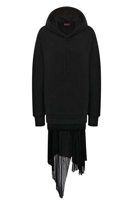 Женское платье из хлопка и вискозы DIESEL черного цвета по цене 56950 руб., арт. A10526/0JMAA | Фото 1