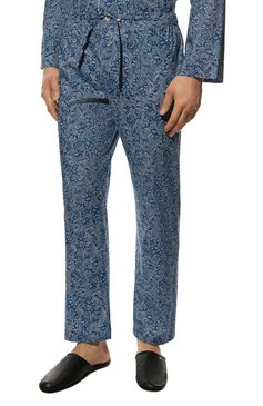 Мужская хлопковая пижама ROBERTO RICETTI синего цвета, арт. PIGIAMA VENEZIA LUNG0/0R02707 | Фото 5 (Рукава: Длинные; Кросс-КТ: домашняя одежда; Длина (для топов): Стандартные; Материал внешний: Хлопок)