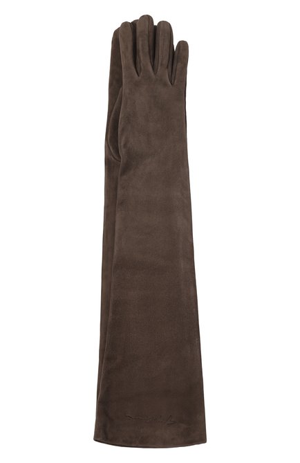 Женские кожаные перчатки GIORGIO ARMANI коричневого цвета, арт. 794206/3F204 | Фото 1 (Материал сплава: Проставлено; Материал: Натуральная кожа; Нос: Не проставлено)