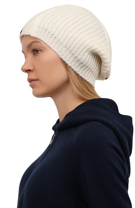 Женская шапка TAK.ORI кремвого цвета, арт. HTK72070MA050AW20 | Фото 2 (Материал: Синтетический материал, Текстиль, Шерсть)