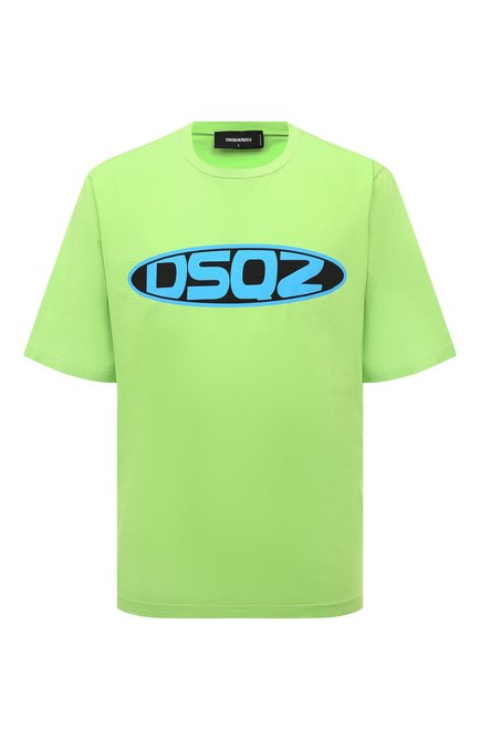 Мужская хлопковая футболка DSQUARED2 светло-зеленого цвета по цене 27100 руб., арт. S71GD1269/S22427 | Фото 1