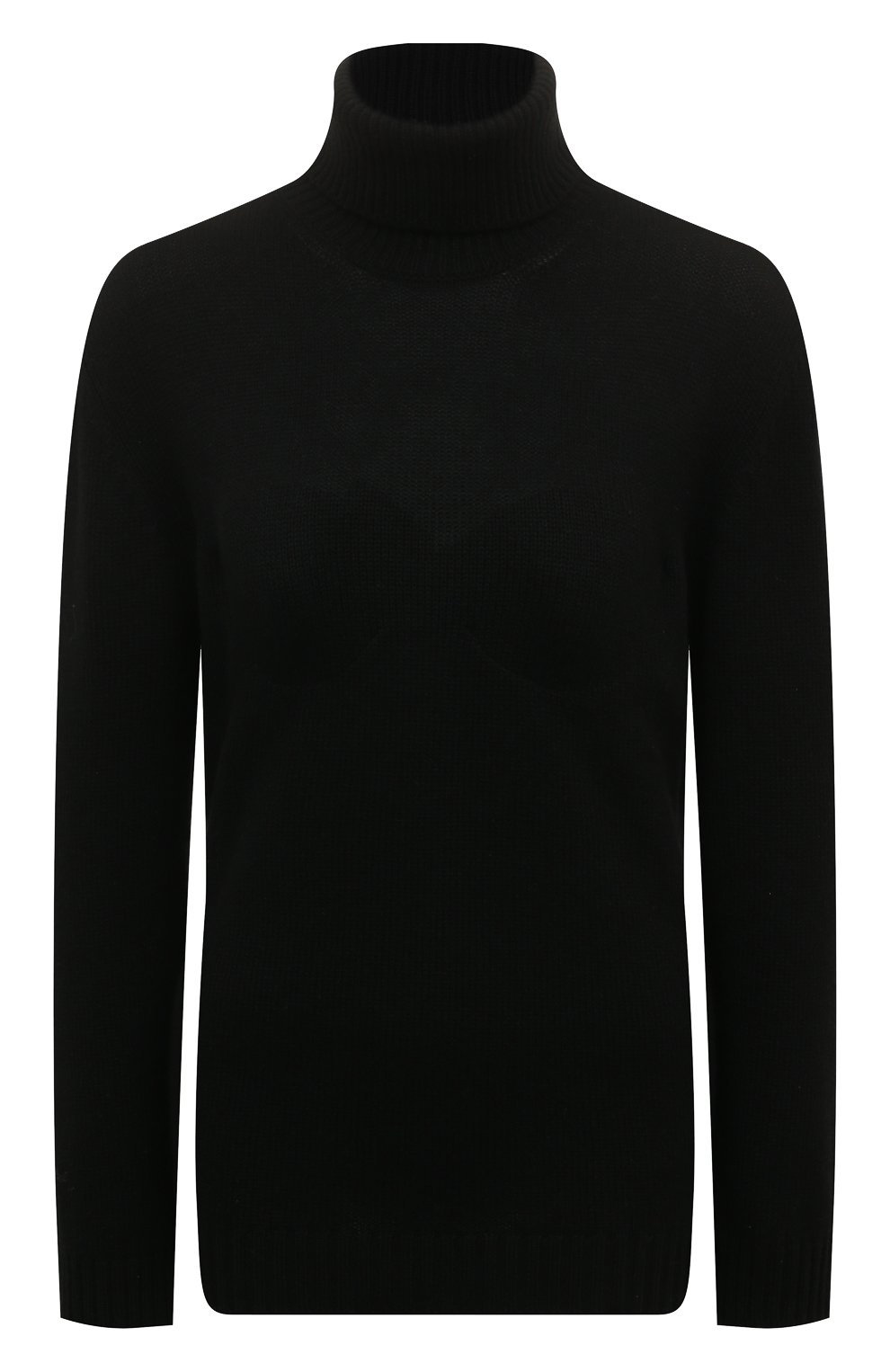 Женский кашемировый свитер PRADA черного цвета, арт. P26441-100I-F0002-221 | Фото 1 (Женское Кросс-КТ: Свитер-одежда; Рукава: Длинные; Стили: Кэжуэл)