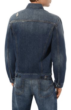 Мужская джинсовая куртка A-COLD-WALL* синего цвета, арт. ACWMH042 | Фото 4 (Кросс-КТ: Куртка, Деним; Рукава: Длинные; Стили: Гранж, Кэжуэл; Материал сплава: Проставлено; Материал внешний: Хлопок, Деним; Драгоценные камни: Проставлено; Длина (верхняя одежда): Короткие)