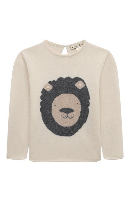 Детский кашемировый пуловер OSCAR ET VALENTINE кремвого цвета по цене 21000 руб., арт. W23PUL01LEOM | Фото 1