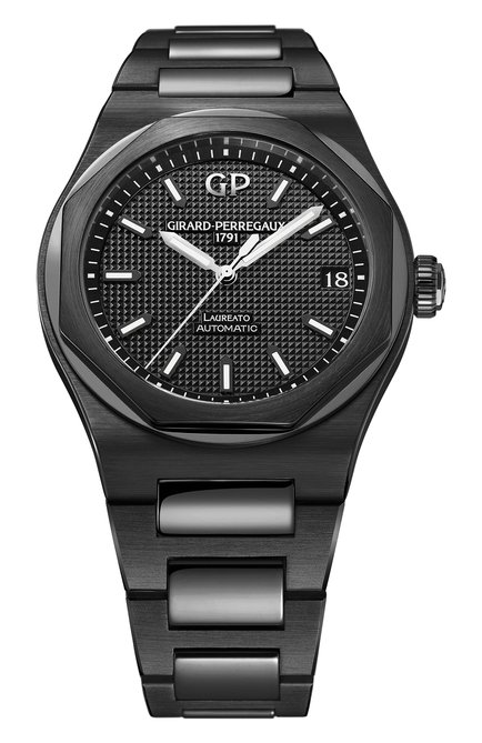 Мужские часы laureato 42 mm ceramic GIRARD-PERREGAUX бесцветного цвета, арт. 81010-32-631-32A | Фото 1 (Материал корпуса: Другое; Цвет циферблата: Чёрный; Механизм: Автомат)