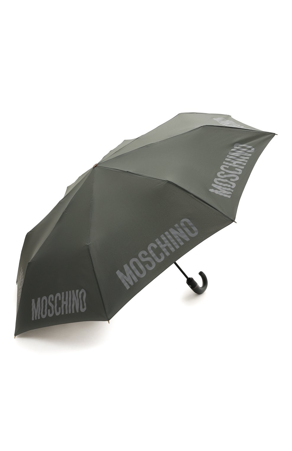 Мужской складной зонт MOSCHINO серого цвета, арт. 8064-T0PLESS | Фото 2 (Материал: Текстиль, Синтетический материал, Металл; Материал сплава: Проставлено; Нос: Не проставлено)