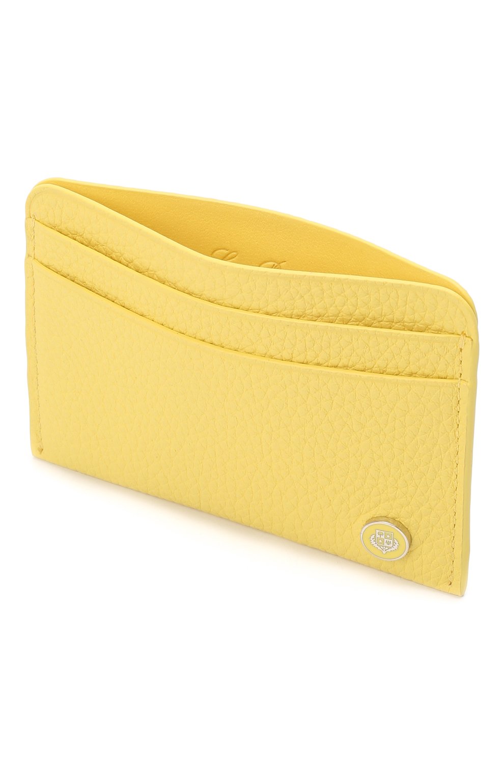 Женский кожаный футляр для кредитных карт LORO PIANA желтого цвета, арт. FAM2128 | Фото 3 (Материал: Натуральная кожа)