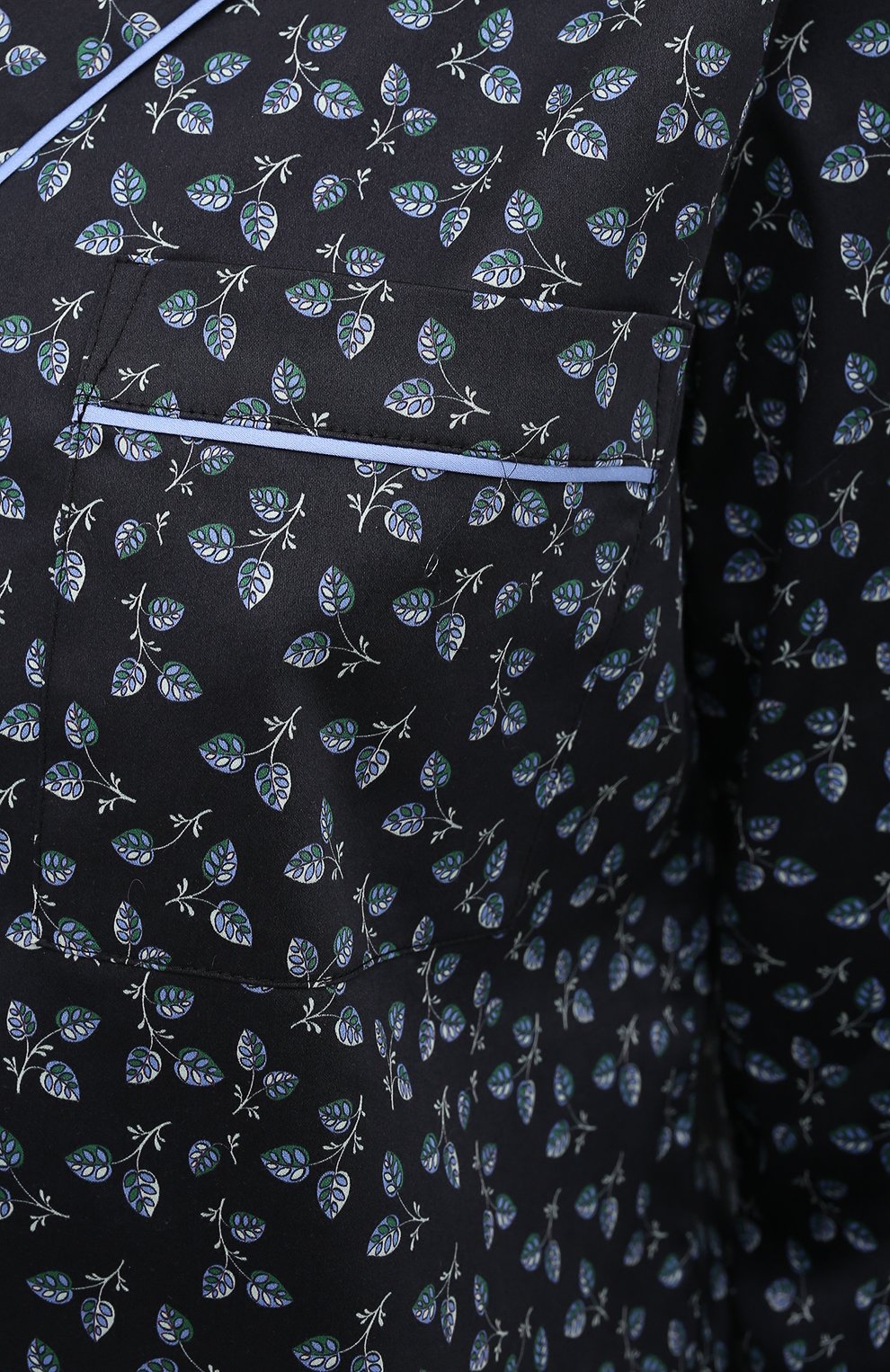 Женская хлопковая пижама YOLKE синего цвета, арт. SS21-02C-LP-DE | Фото 6 (Материал внешний: Хлопок)