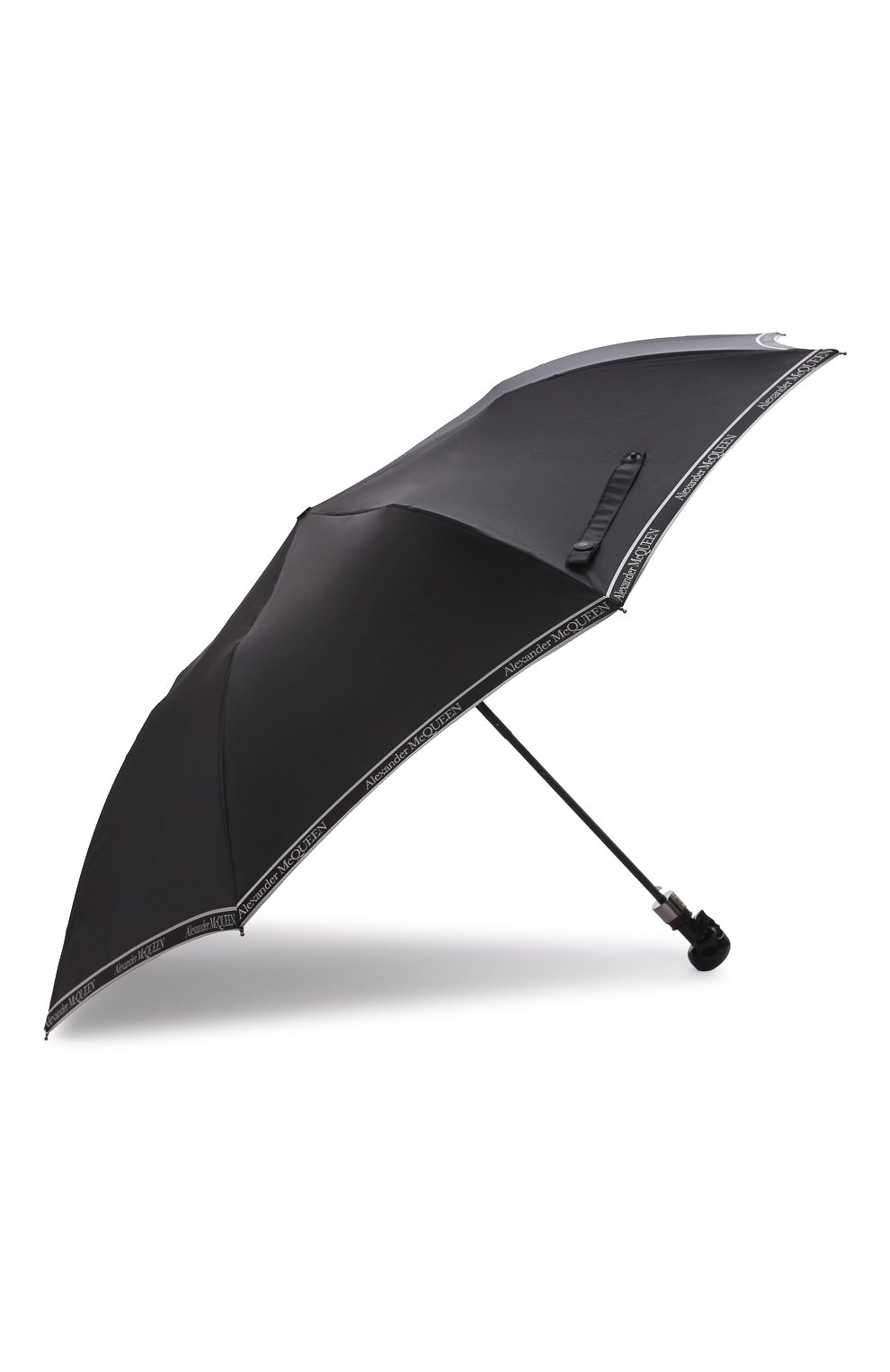 Мужской складной зонт ALEXANDER MCQUEEN черного цвета, арт. 557708/4D49Q | Фото 2 (Материал: Текстиль, Синтетический материал, Металл)