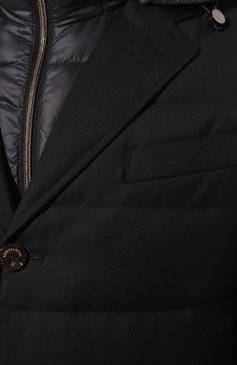 Мужская пуховая куртка MONTECORE темно-синего цвета, арт. F05MUCX504C/106 | Фото 5 (Кросс-КТ: Куртка; Материал внешний: Шерсть; Рукава: Длинные; Материал сплава: Проставлено; Мужское Кросс-КТ: Куртка-пуховая; Материал подклада: Синтетический материал; Драгоценные камни: Проставлено; Длина (верхняя одежда): Короткие; Материал утеплителя: Пух и перо; Стили: Кэжуэл)