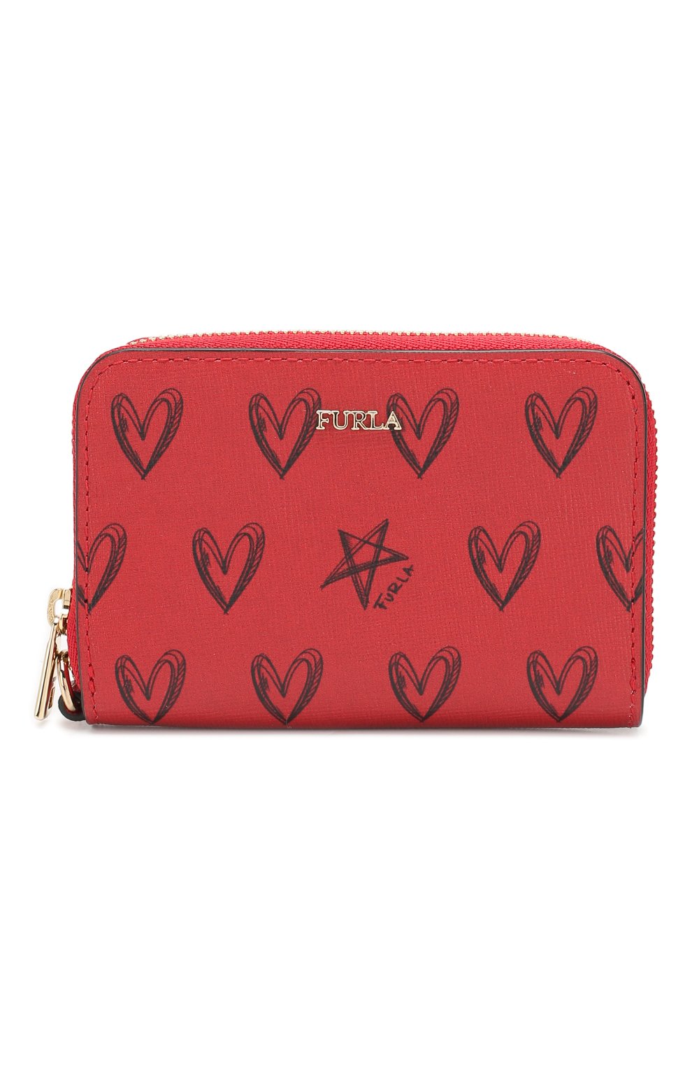Женские кожаное портмоне san valentino FURLA красного цвета, арт. PCT4/V41 | Фото 1 (Материал: Натуральная кожа; Застежка: Молния)