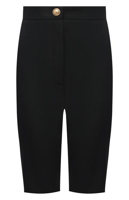 Женские шерстяные шорты BALMAIN черного цвета по цене 84050 руб., арт. VF15068/167L | Фото 1