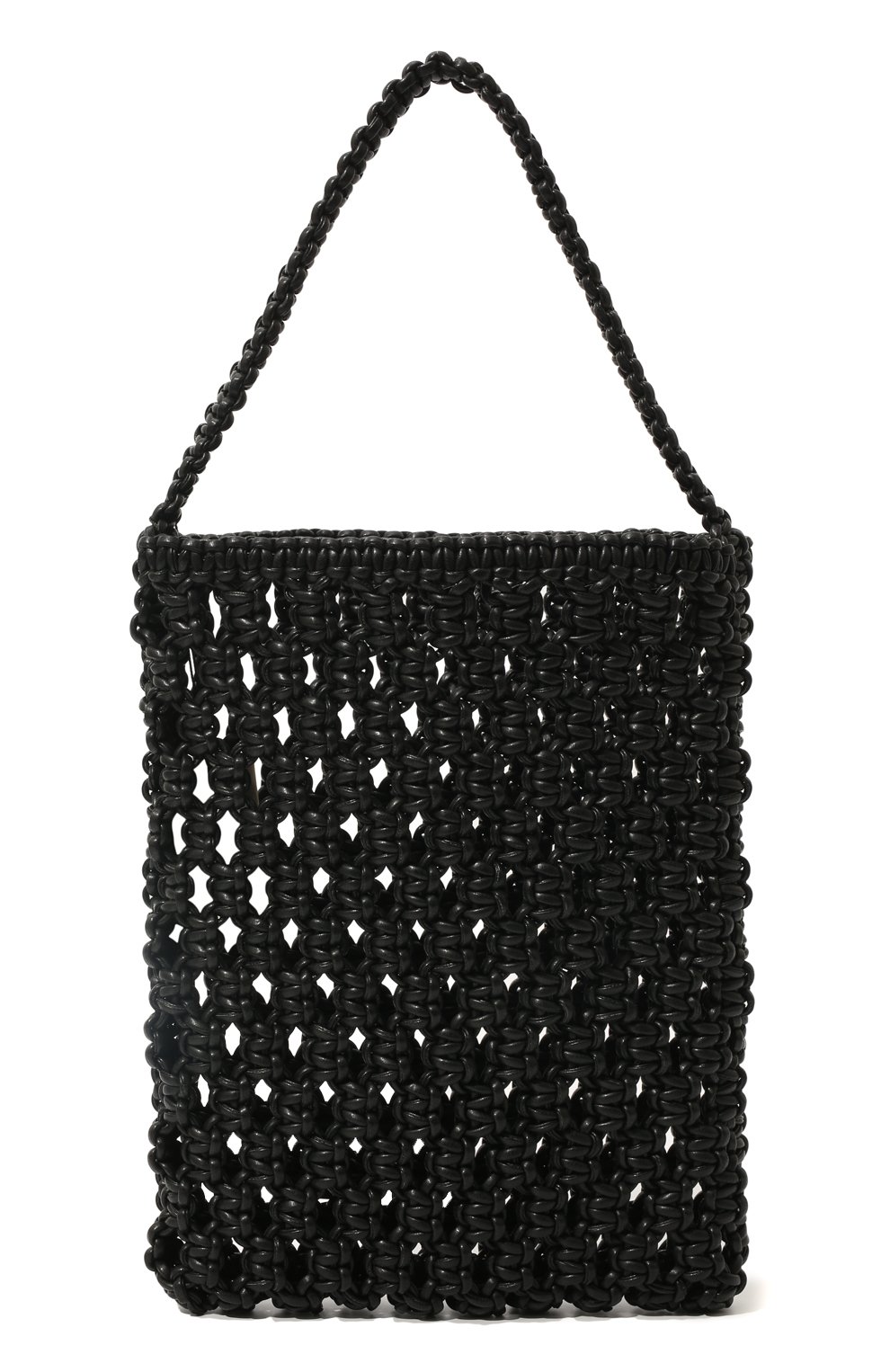 Женский сумка-тоут woven YUZEFI черного цвета, арт. YUZC0-HB-WT-01 | Фото 6 (Сумки-технические: Сумки-шопперы; Размер: medium; Материал: Текстиль, Экокожа)