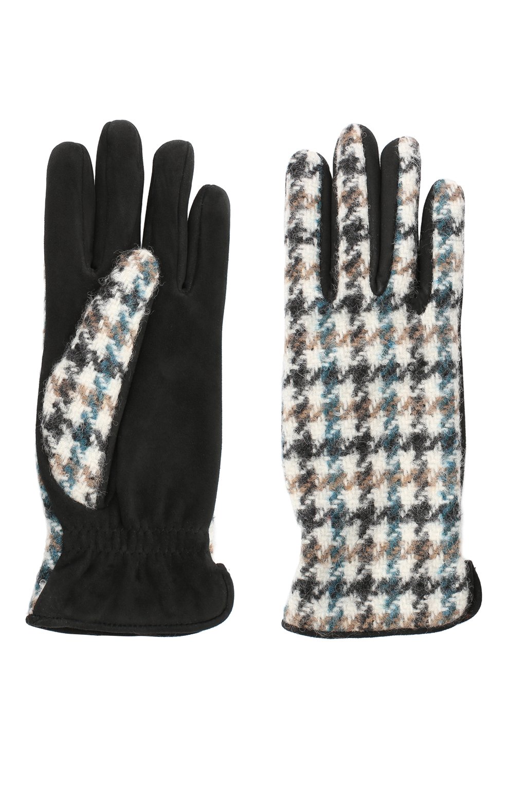 Женские перчатки  LORO PIANA серого цвета, �арт. FAL3225 | Фото 2 (Материал: Текстиль, Натуральная кожа; Региональные ограничения белый список (Axapta Mercury): RU)