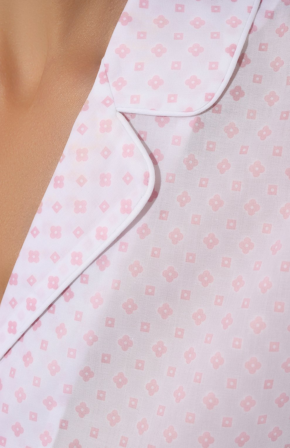 Женская хлопковая пижама DEREK ROSE светло-розового цвета, арт. 2012-NELS092 | Фото 7 (Материал сплава: Проставлено; Нос: Не проставлено; Материал внешний: Хлопок)