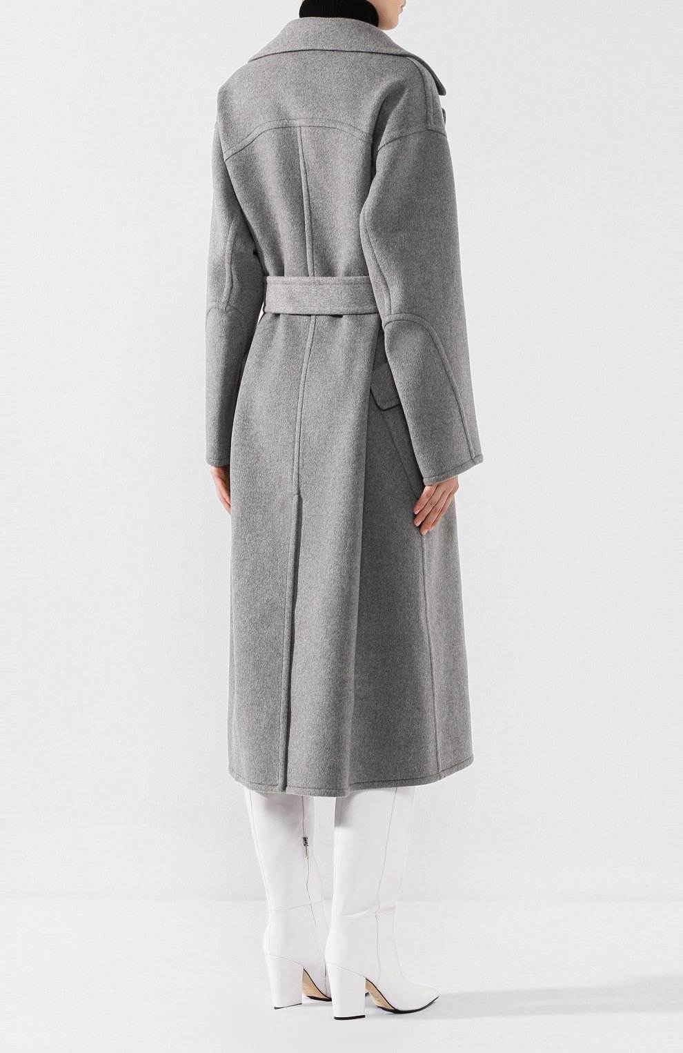 Женское серое кашемировое пальто LORO PIANA купить в интернет-магазине ...