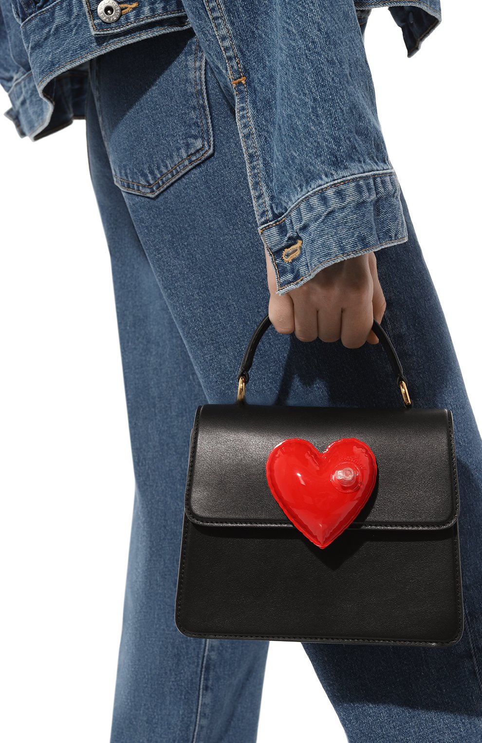Женская сумка MOSCHINO черного цвета, арт. 2312 A7417/8008 | Фото 8 (Сумки-технические: Сумки top-handle; Материал: Натуральная кожа; Материал сплава: Проставлено; Размер: mini; Ремень/цепочка: На ремешке; Драгоценные камни: Проставлено)