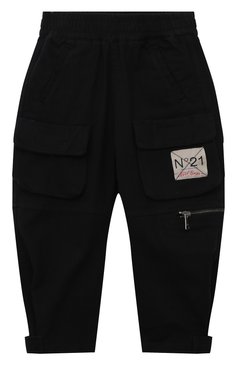 Детские хлопковые брюки N21 черного цвета, арт. N21763/N0313 | Фото 1 (Случай: Повседневный; Материал сплава: Проставлено; Нос: Не проставлено; Матер иал внешний: Хлопок)