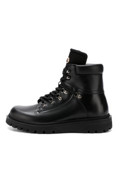 Мужские кожаные ботинки на шнуровке MONCLER черного цвета, арт. D2-09A-10100-00-019SB | Фото 3 (Каблук высота: Высокий; Мужское Кросс-КТ: Хайкеры-обувь, Ботинки-обувь; Материал внутренний: Натуральная кожа; Материал утеплителя: Без утеплителя; Подошва: Массивная)