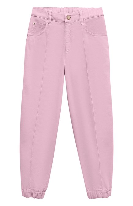 Детские джинсы BRUNELLO CUCINELLI розового цвета по цене 41100 руб., арт. BA080P454A | Фото 1