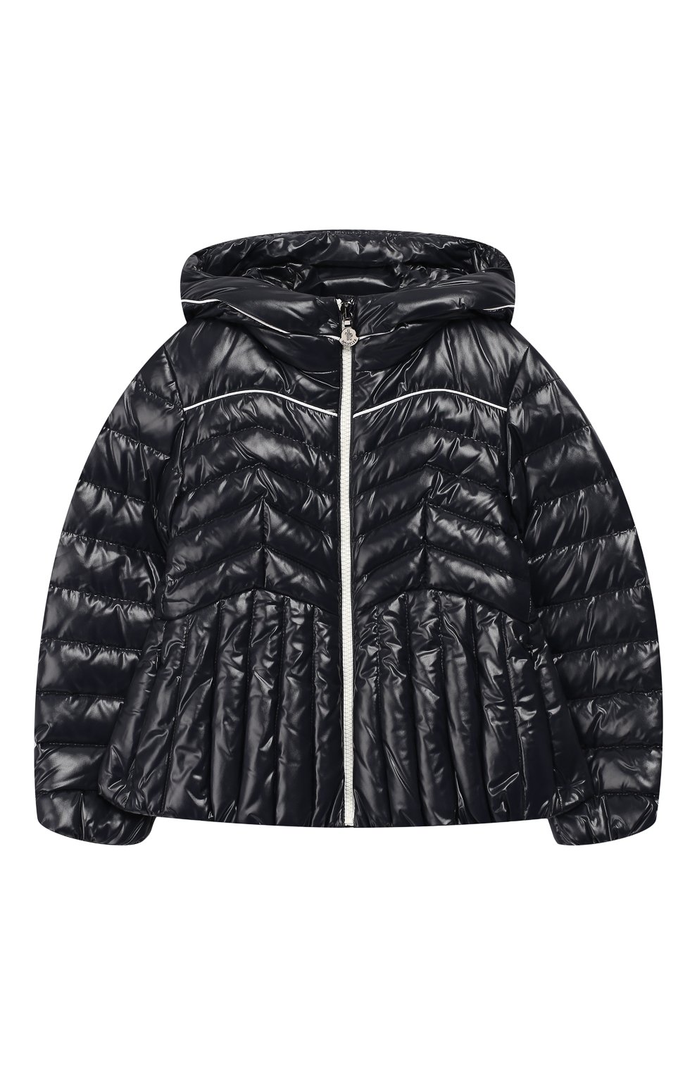 Верхняя одежда Moncler Enfant, Пуховая куртка на молнии с капюшоном Moncler Enfant, Венгрия, Синий, Наполнитель-гусиный пух: 90%; Полиамид: 100%; Подкладка-полиамид: 100%; Наполнитель-гусиное перо: 10%;, 5910932  - купить
