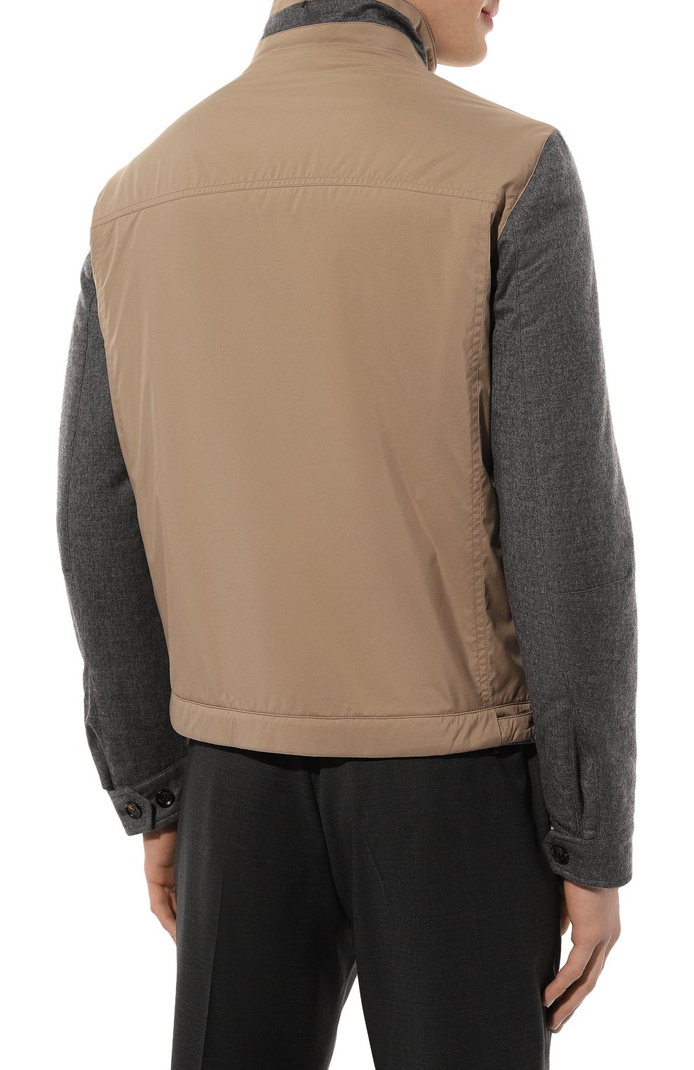 Мужская утепленная куртка COLOMBO серого цвета, арт. GB00197/TT00107 | Фото 4 (Кросс-КТ: Куртка; Материал утеплителя: Шерсть; Рукава: Длинные; Материал внешний: Синтетический материал; Мужское Кросс-КТ: утепленные куртки; Материал сплава: Проставлено; Драгоценные камни: Проставлено; Длина (верхняя одежда): Короткие; Стили: Кэжуэл)